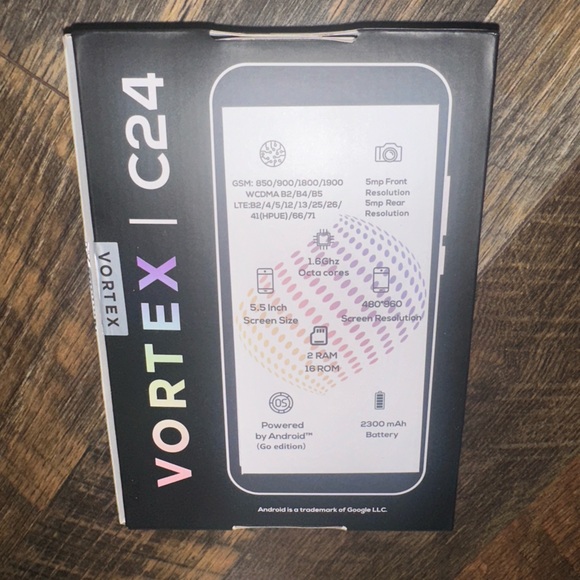 Vortex C24 Android 14 Smartphone - Black - Picture 2 of 9